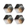 4Pcs Drink Coasters for Drinks Tabletop Protection, Wedding Ceremony Supply Leather Coaster for Kinds of Cups, Absorbent Cup Coaster for Coffee Table Home Decor 4" Cup Mat Pad view 1
