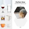 4Pcs Drink Coasters for Drinks Tabletop Protection, Wedding Ceremony Supply Leather Coaster for Kinds of Cups, Absorbent Cup Coaster for Coffee Table Home Decor 4" Cup Mat Pad view 4