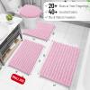 Arotive Luxury Chenille Bathroom Rug Mat, Extra Soft Thick Absorbent Shaggy Bath Rugs, Non-Slip Machine Wash Dry, Plush Bath Mats for Bathroom, Shower and Tub, 30x20, Pink view 2