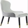 CUTSKY Leather Dining Chairs Kitchen Living Room Lounge Counter Chairs Soft Padded Seat Beech En Legs Living Room Chairs(Color:Off White+Light Grey) view 1