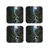 4Pcs Drink Coasters for Drinks Tabletop Protection, Waterfall Cliff Leather Coaster for Kinds of Cups, Absorbent Cup Coaster for Coffee Table Home Decor 4" Cup Mat Pad view 1