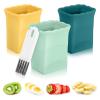 iplusmile Fruit Cutter 3.34X2.75X2.36 Inch Handheld Fruit Slicer Cup with Strawberry and Banana Slicer for Kitchen Salad Preparation view 1