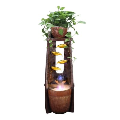 Tabletop Fountain with Rotating Glass Ball, Flowing Water Brings Wealth, Has a Beautiful Meaning, and is Suitable for Many Scenes