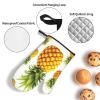 CSGJMYGS 3 pcs Oven Mitts and Pot Holders Set High Heat Resistant Oven Glove and Hot Pads Washable Kitchen Oven Mittens Yellow Pineapple Non-Slip Potholder for Cooking Baking Grilling view 4