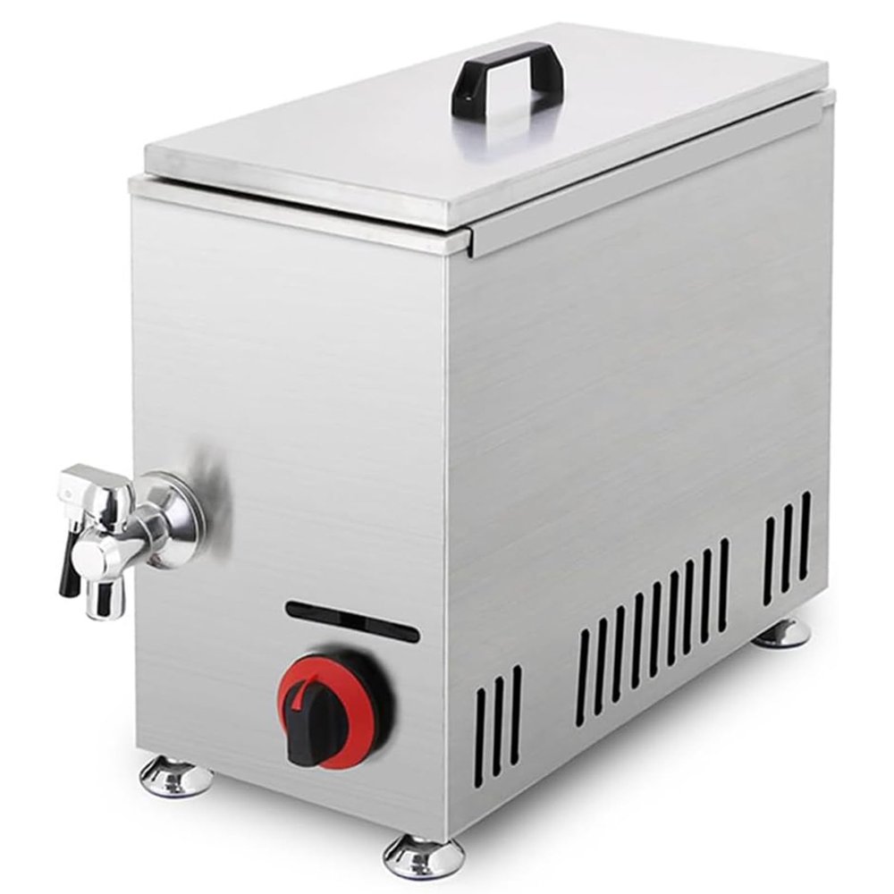 RESKIU Cheese Hot Dogs Sticks Frying Machine, 21L Stainless Steel Cheese Hot Dog Stick Machine,LPG Gas Deep Fryers for Kitchen Restaurant Snack Bar Canteen Home