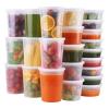 WGCC Deli Containers with Lids 48 Sets- Disposable Soup Containers 8oz, 16oz, 32oz - Plastic Containers with Lids, Food Container Leakproof, BPA Free/Microwave/Freezer/Dishwasher Safe view 1