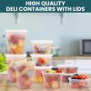WGCC Deli Containers with Lids 48 Sets- Disposable Soup Containers 8oz, 16oz, 32oz - Plastic Containers with Lids, Food Container Leakproof, BPA Free/Microwave/Freezer/Dishwasher Safe view 4