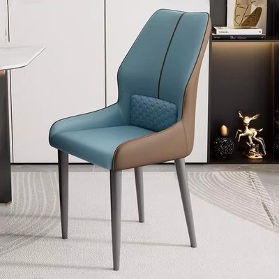 CUTSKY Dining Leather Chairs Armless Living Room Chairs,Lumbar Support,Upholstered Dining Chairs,Ergonomic Backrest(Color:Blue)