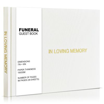 EBEGEE Funeral Guest Book Linen Cover Celebration of Life Memorial