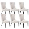ZRCYXDW 6 Pack Wingback Side Chair Slipcover Velvet, Wingback Chair Cover Slipcover Stretch Soft Removable Dining Chair Covers Washable for Dining Room-White-Set of 6 view 1