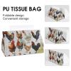 Chicken Breed Collection Tissue Box Cover, PU Leather Rectangular Tissue Box Case Organizer Holder Vanity Dresser Night Stand Table Countertop Home Office Car 7.7X4.7X4.3'' view 4