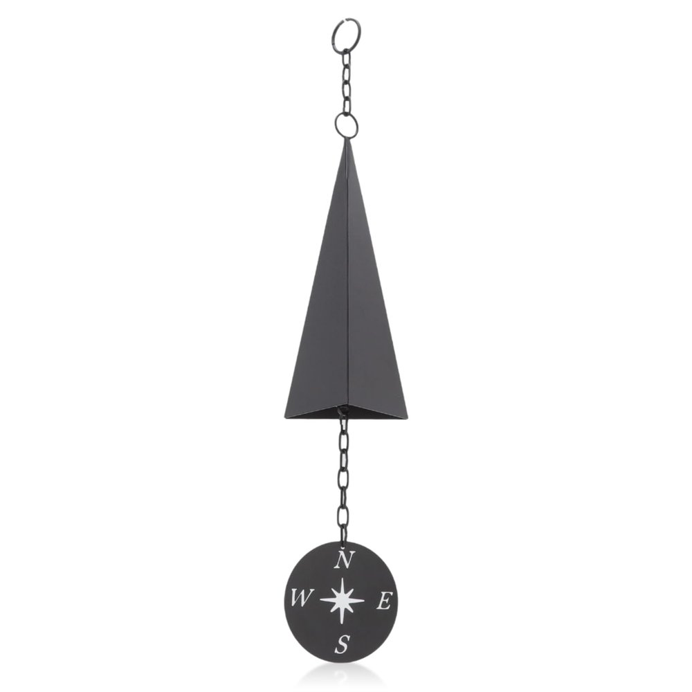 Gsycle Wind Chimes, Iron Triangle Wind Bell North Country Wind Bells with Compass for Door Porch Garden Decorations Lawn Ornaments