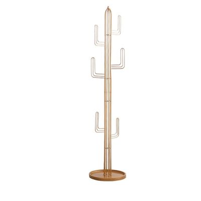 VIRIVI Simple Coat Rack Metal Stand-Way Furniture Best for Hanging Up Jacket,Purse,Hand-Bag,Cloth,Hat (Gold)