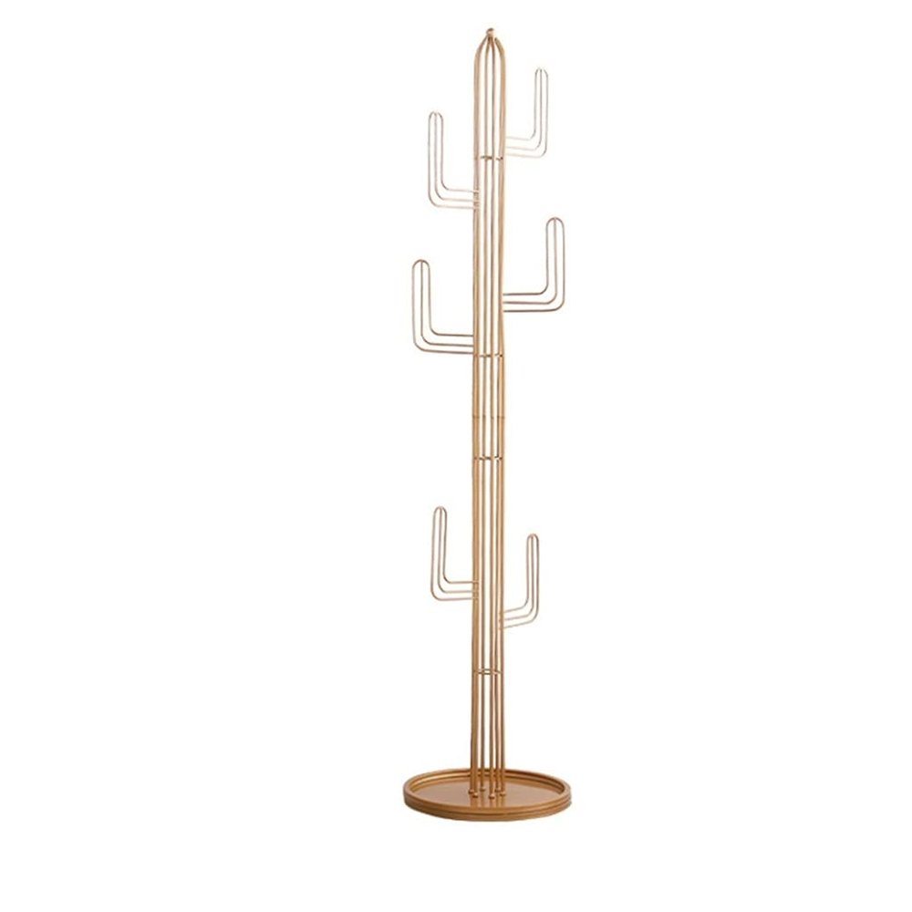 VIRIVI Simple Coat Rack Metal Stand-Way Furniture Best for Hanging Up Jacket,Purse,Hand-Bag,Cloth,Hat (Gold)