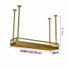 Ceiling Wine Shelf - Hanging Wine Glass Rack, Adjustable Height Hanging Floating Shelves, Multifunctional Bar Display Rack, Metal Kitchen Wine Glass Storage Rack, Wine Bottle Rack ( Color : Gold , Siz view 2