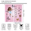 African American Kids Curtains,Cute Ballerina Girl Butterfly Printed Window Treatments for Girls Bedroom Living Room Nursery Lovely Pink Drapes 2 Panel Set,Total Size 84" x 84" view 2