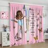 African American Kids Curtains,Cute Ballerina Girl Butterfly Printed Window Treatments for Girls Bedroom Living Room Nursery Lovely Pink Drapes 2 Panel Set,Total Size 84" x 84" view 4