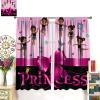 African American Kids Curtains,Cute Ballerina Girl Pink Window Treatments for Girls Bedroom Living Room Nursery Lovely Princess Drapes 2 Panel Set,Total Size 84" x 84" view 3