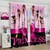 African American Kids Curtains,Cute Ballerina Girl Pink Window Treatments for Girls Bedroom Living Room Nursery Lovely Princess Drapes 2 Panel Set,Total Size 84" x 84" view 4