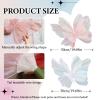 Amagogo Silk Yarn Artificial Butterfly Decoration, Giant Gauze Fake Butterfly Mesh Photography Props Mariage Decor for Wedding, Outdoor, Bedroom, Parties, White view 2