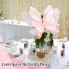 Amagogo Silk Yarn Artificial Butterfly Decoration, Giant Gauze Fake Butterfly Mesh Photography Props Mariage Decor for Wedding, Outdoor, Bedroom, Parties, White view 4