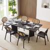 HanStrong Dining Table for 6 to 8, 78.74" Rectangular Wood Kitchen Table, Farmhouse Center Table Dinner Eating Table with Large Tabletop for Dining Room, Living Room, Matt Black view 1