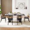 HanStrong Dining Table for 6 to 8, 78.74" Rectangular Wood Kitchen Table, Farmhouse Center Table Dinner Eating Table with Large Tabletop for Dining Room, Living Room, Matt Black view 4