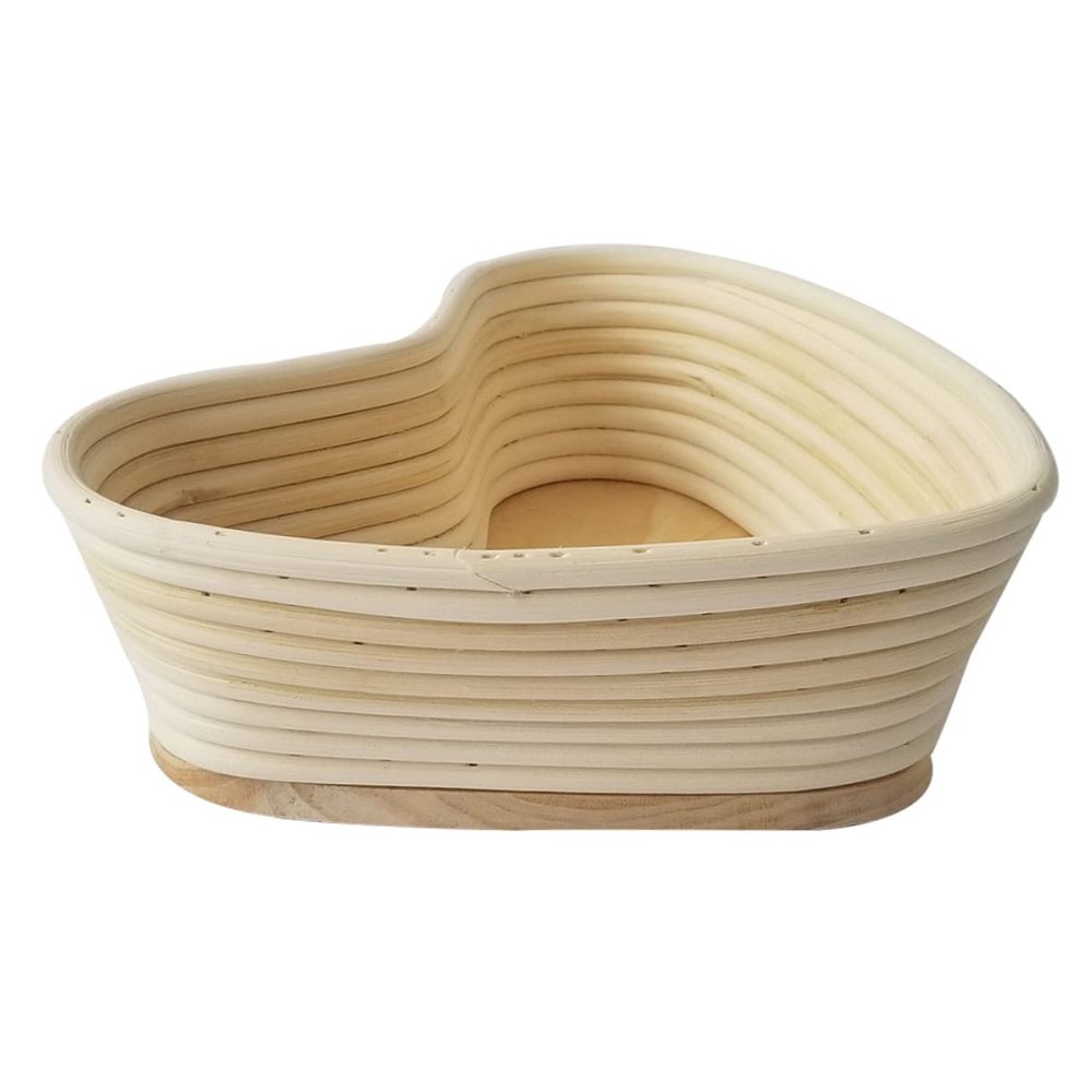 DECHOUS Unbleached Heart Shape Vine Proofing Basket for Baking Natural Dough Rising Tool Cover Medium for Sourdough and Artisan Bread Making