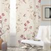 Rustic Botanical Sheer Curtains 63 Inch Length 2 Panels Set, Grommet Kitchen Curtains Sheer Window Curtain for Living Room Bedroom Light & Airy Privacy Drapes Seasonal Spring Red Brown Floral Bird view 3