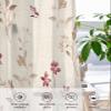 Rustic Botanical Sheer Curtains 63 Inch Length 2 Panels Set, Grommet Kitchen Curtains Sheer Window Curtain for Living Room Bedroom Light & Airy Privacy Drapes Seasonal Spring Red Brown Floral Bird view 4