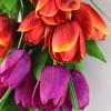 Artificial Tulip Flower Wreaths, 20 Inches Silk Tulip Floral Wreath for Front Door Spring Flower Wreath with Green Leaves, Fake Flower Wreaths for Spring, Summer, Winter, Home, Wedding(#2) view 4