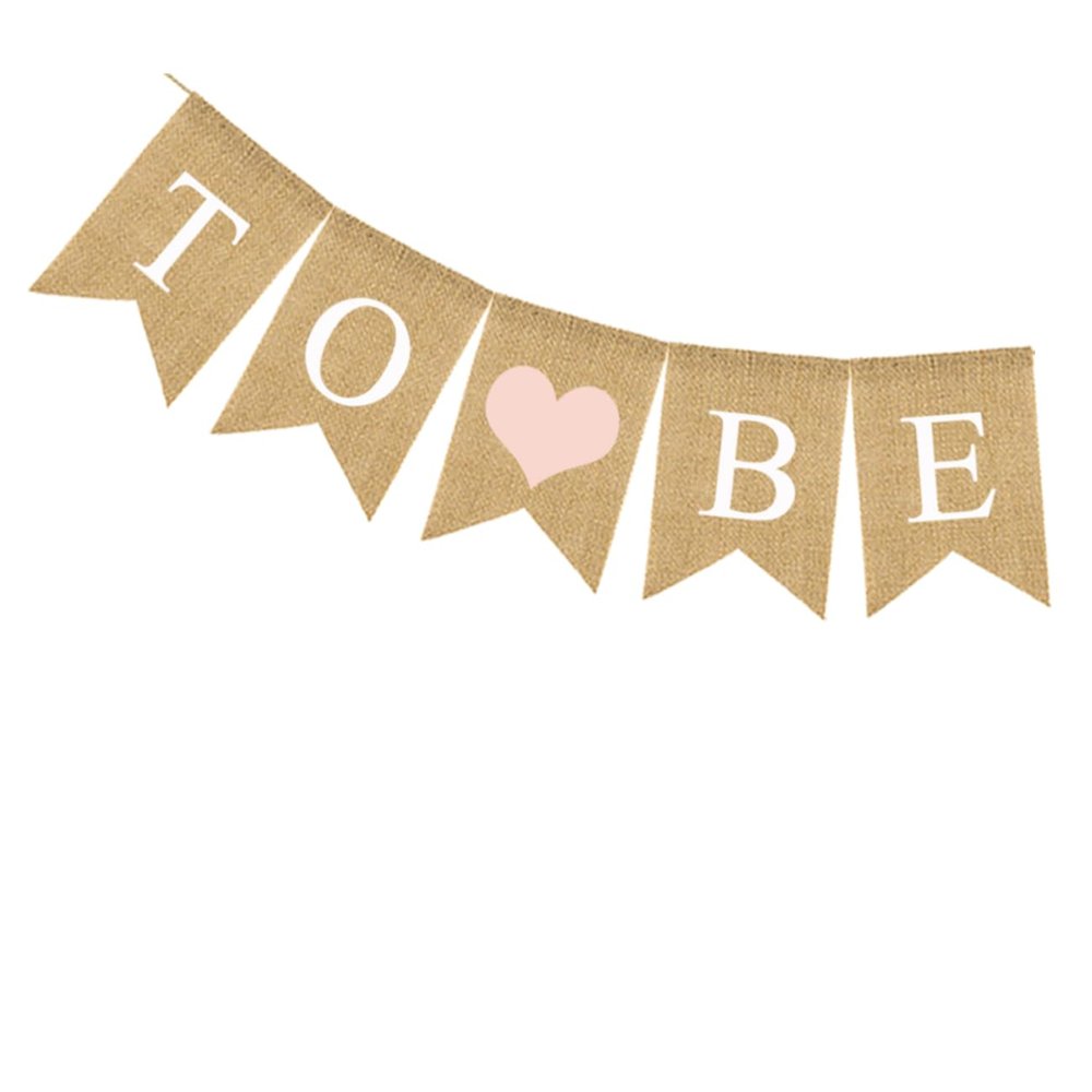 KOMBIUDA Heart Pattern Burlap Banner Celebration Flag Swallowtail Pull Flag Indoor/outdoor Party Dec