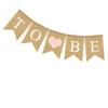 KOMBIUDA Heart Pattern Burlap Banner Celebration Flag Swallowtail Pull Flag Indoor/outdoor Party Dec view 1