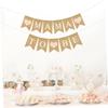 KOMBIUDA Heart Pattern Burlap Banner Celebration Flag Swallowtail Pull Flag Indoor/outdoor Party Dec view 3