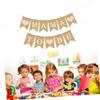 KOMBIUDA Heart Pattern Burlap Banner Celebration Flag Swallowtail Pull Flag Indoor/outdoor Party Dec view 4