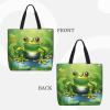 SSIMOO Cartoon Frog 1 Stylish Zipper Shopping Bags,Shoulder Bag,The Perfect Blend Of Style And Convenience view 3