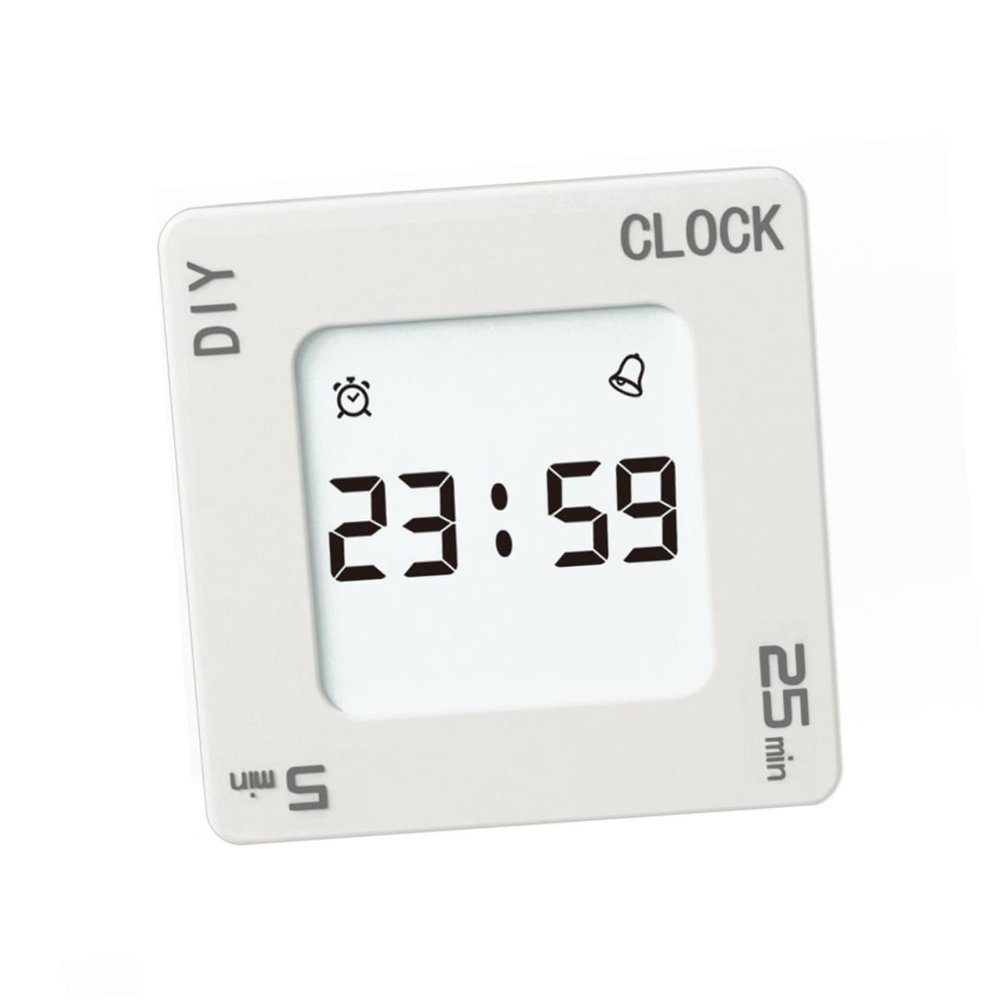 Mini Timer Countdown Alarm Clock, 99 Minutes 59 Seconds White