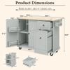 Gustonhon Kitchen Island with Drop-Leaf Breakfast Bar,Rolling Kitchen Cart with Internal Storage Rack and 3 Tier Pull Out Cabinet Organizer,Kitchen Storage Cart for Kitchen Dinning Room (GreyBlue-01) view 2