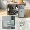 Gustonhon Kitchen Island with Drop-Leaf Breakfast Bar,Rolling Kitchen Cart with Internal Storage Rack and 3 Tier Pull Out Cabinet Organizer,Kitchen Storage Cart for Kitchen Dinning Room (GreyBlue-01) view 4