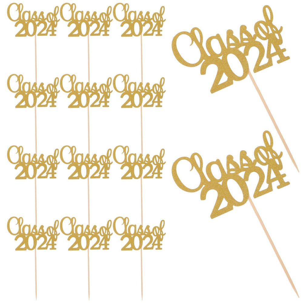 ABOOFAN 15pcs Graduation Cupcake Toppers Class of Cake Picks Fun Decoration for Graduation Parties Versatile Dessert Picks for Cakes Fruits and More