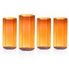 Godinger Highball Glass, Tall Glass, Drinking Glass, Drinking Cup for Juice, Water & Cocktails, Amber Glasses, Set of 4, Hexagon Shape, 11oz view 1