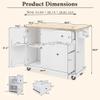 Gustonhon Kitchen Island with Drop-Leaf Breakfast Bar,Rolling Kitchen Cart with Internal Storage Rack and 3 Tier Pull Out Cabinet Organizer,Kitchen Storage Cart for Kitchen Dinning Room (White-01) view 2