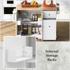 Gustonhon Kitchen Island with Drop-Leaf Breakfast Bar,Rolling Kitchen Cart with Internal Storage Rack and 3 Tier Pull Out Cabinet Organizer,Kitchen Storage Cart for Kitchen Dinning Room (White-01) view 3