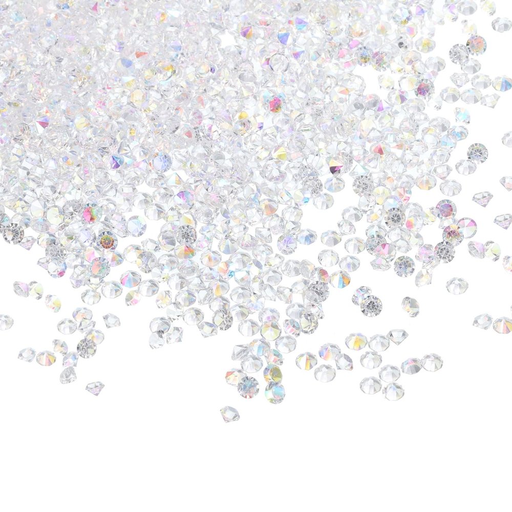 PATIKIL 14000Pcs Wedding Table Scatter Confetti Crystals 3mm Acrylic Diamonds Vase Fillers Gems for Table Centerpiece Decorations Bridal Shower Party, Clear AB