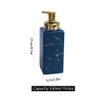 Soap Dispenser with,Soap Pump Dispenser, Marble Ceramic Foaming Soap Dispenser, Cubic Foam Soap Dispenser with Gold Pump, Hand Foaming Dispenser, for Barthroom Kitchen-Grey-Foam Bottle (Color : Blue view 4