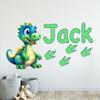 Nursery Boys Name Dinosaurs Wall Decals - Personalized Name Wall Decal Dinosaur Decor - Custom Dinosaur Wall Name Decals - Dino Boys Room Wall Stickers view 3