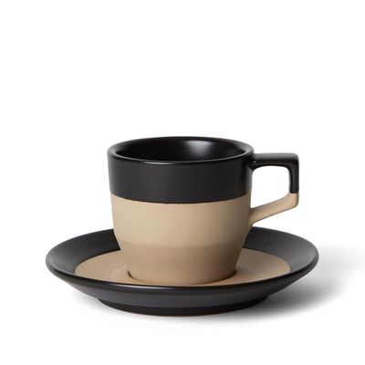 notNeutral Pico Cappucino Cup with Saucer, Black 6 oz