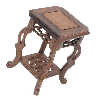 ABOOFAN Base Peg Bags Shelf Bracket Wood Display Stand Rustic Plant Pot Riser Floor Curio Cabinets Planter Holder Air Layering Interior Decor Table Wooden Office Staple Bag Flowerpot, Coffee