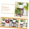 ABOOFAN Base Peg Bags Shelf Bracket Wood Display Stand Rustic Plant Pot Riser Floor Curio Cabinets Planter Holder Air Layering Interior Decor Table Wooden Office Staple Bag Flowerpot, Coffee view 2