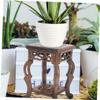 ABOOFAN Base Peg Bags Shelf Bracket Wood Display Stand Rustic Plant Pot Riser Floor Curio Cabinets Planter Holder Air Layering Interior Decor Table Wooden Office Staple Bag Flowerpot, Coffee view 3